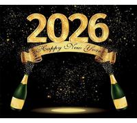 OFILA 2020 Happy New Year Backdrop 10x8ft New Year Champagne Party Photos Background Glitters Bokeh Background New Year Eve Events Decor Festival Celebration New Year Photo Booth Digital Video Props