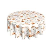OFIRD Fall Decorative Round Tablecloths 70 Inches Autumn Thanksgiving Pumpkin Leaf Round Table Cloth Fall Decor Washable Reusable Circle Table Cover for Home Kitchen Dining Room Party Outdoor Patio