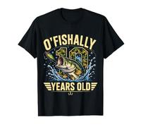 O'Fishally 10 Years Old Fishing 10th Birthday Bass Fish Boys Value Graphic T-Shirt