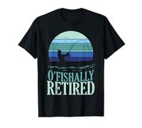 Ofishally Retired Fishing Retro Retirement Dad Men Gift T-Shirt
