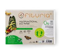 Ofituria 80 g A4 Recycled Paper 250 Sheets 100% Recycled Paper Pack of DIN A4 Sheets Natural Colour Suitable for Laser and Inkjet Printers