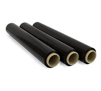 OFITURIA Black Film for Packaging 50 cm x 200 m Length - Manual Elastic Film for Industrial Packaging - 3 Pack