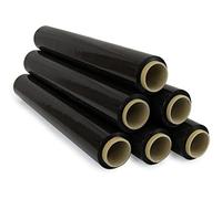 OFITURIA Black Film for Packaging 50 cm x 200 m Length - Manual Elastic Film for Industrial Packaging - 6 Pack