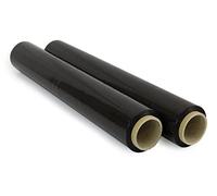 OFITURIA Black Film for Packaging 50 cm x 200 Metres Length - Manual Elastic Film for Industrial Packaging - Pack of 2