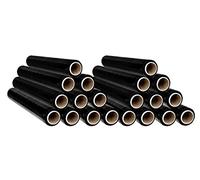 OFITURIA Black Film for Packaging 50 cm x 200 Metres Length - Manual Elastic Film for Industrial Packaging - Pack of 20