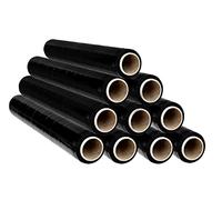 OFITURIA Black Film for Packaging 50 cm x 200 Metres Length - Manual Elastic Film for Industrial Packaging - Pack of 10