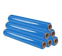 Ofituria Blue Packing Film 50 cm x 200 m Length - Manual Elastic Film for Industrial Packaging - 6 Pack