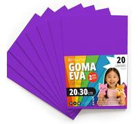OFITURIA Eva Rubber for School and Creative Crafts, Coloured Foam Sheets for DIY Projects, Art, Children's Decoration, Scrapbooking, Craft Designs 20 x 30 cm (Purple, 20 Pcs)