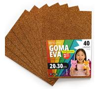 OFITURIA Glitter Eva Foam for Creative Crafts, Glitter Foam Sheets for DIY, School Projects, Decorative Art, Scrapbooking 20 x 30 cm (Copper Glitter, 40 Pcs)
