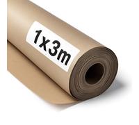 OFITURIA Natural Brown Kraft Paper 70 g/m² - Roll 1 x 3 m - 1 Roll - Recycled Paper for Packaging, Crafts and Decoration - Tear-Resistant - Suitable for Acrylic and Oil Paints