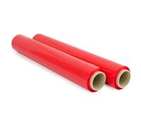 OFITURIA Packing Film 50 cm Wide and Stretchable up to 300 Metres Length - Manual Elastic Film Roll for Industrial Packaging (Red, 2)
