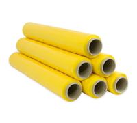 OFITURIA Packing Film 50 cm Wide and Stretchable up to 300 Metres Length - Manual Elastic Film Roll for Industrial Packaging (Yellow, 6)