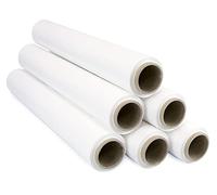 OFITURIA Wrapping Film 50 cm Wide and Stretchable up to 300 Metres Length - Manual Stretch Film Roll for Industrial Packaging (White, 6)