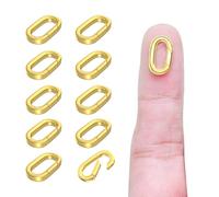 Ofiuny 10Pcs 18K Gold Filled Oval Clasp Carabiner Necklace Clasps and Closures Spring Ring Clasp Pearl Necklace Enhancer Connector for Jewelry Finding Necklace Bracelet Making