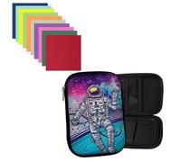 OFIXO - Space Explorer's Art & Organize Combo: Astronaut Hardtop EVA Pencil Case & Square Craft (Pack of 200) DIY Origami Paper - Unleash Creativity for School and Fun