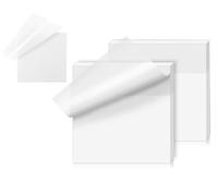 OFIXO (White) Transparent Sticky Note Pads - 100 Pcs Waterproof Self-Adhesive Pad，OFIXO Sticky Notes Suitable for Reading、Studying、 Home、Office、School，Sticks Securely，Removes Cleanly (3x3in)