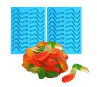 OFKPO 2 Pack Of Gummy Worm Mold With 2 Droppers Silicone Molds Approved Gummy, Candy Jello,Chocolate, Cake
