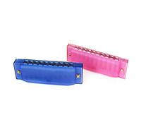 OFKPO 2 PCS 10 Holes Children Plastic Harmonica, Translucent Diatonic Harmonica Mouth Organ, Music Instrument Educational Musical Toy for Kids