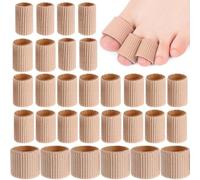 OFKPO 30 Pcs Cuttable Toe Tubes, Pad Protectors for Cushions Corns, Calluses 3 Size Toe Sleeves
