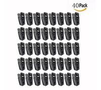 OFKPO 40 Pack Plastic Hanger Clips Clothes Pins Non-slip Pants Hanger Clips For Flocked Garment Trouser Hangers (Black)