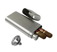 OFKPO Alcohol Pouch Bottle with Cigar Case, Stainless Steel Travel Cigar Tube with Hip Flask