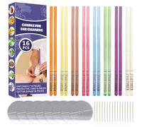 OFKPO Ear Candles 16 Pcs, Candles Beeswax, with Safety Disc and Cotton Swab, for Blocked Ears