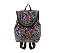 OFKPO Ethnic Style Bag, Women Handmade Backpack, Embroidered Bag for Travel or School(18 * 9 * 24cm)