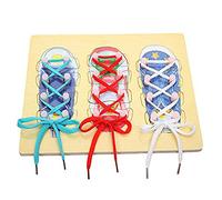 OFKPO Learn to Tie Shoe Educational Board Toys for Kids Practice Shoe Lace Tying Board Education Learning Toy
