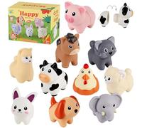 OFKPO Learning Toy 10pcs Farm Animal Matching Toy for 3 4 5 Year Olds, Montessori Color Sorting Game