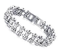 OFKPO Men Stainless Steel Bicycle Chain Bracelet Man Fashion Jewelry 8 Inches Length