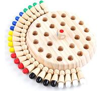 OFKPO Wooden Memory Chess, Kids Board Game Color Cognitive Ability Toy Christmas Birthday Gift