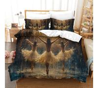 OFLAMIRUX Ballet Dance Duvet Cover Sets 3 PCS Hotel Quality Quilt Cover Bedding Bed Covers with Pillowcases with Zipper Closure Ultra Soft Hypoallergenic Microfiber Double（200x200cm）
