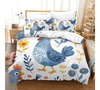 OFLAMIRUX Chick Duvet Cover Sets 3 PCS Hotel Quality Quilt Cover Bedding Sets Bed Covers with Pillowcases with Zipper Closure Ultra Soft Anti Allergic Microfiber King（220x240cm）