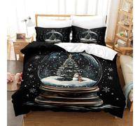 OFLAMIRUX Christmas Elements Duvet Cover Sets 3 PCS Hotel Quality Quilt Cover Bed Sets Bed Covers with Pillowcases with Zipper Closure Breathable Stylish Comforter King（220x240cm）