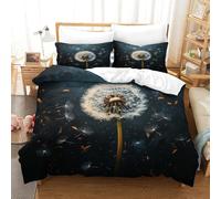OFLAMIRUX Dandelion Duvet Cover Sets 3 PCS Hotel Quality Quilt Cover Bedding Bed Covers with Pillowcases with Zipper Closure Breathable Stylish Comforter Double（200x200cm）