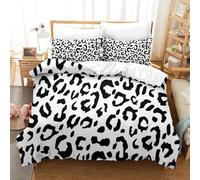 OFLAMIRUX Leopard Print Duvet Cover Set 3 PCS Hotel Quality Quilt Cover Bed Sets Bed Covers with Pillowcases with Zipper Closure Breathable Stylish Comforter Double（200x200cm）
