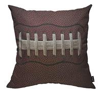 oFloral American Football Cotton Linen Throw Pillow Case Laces Detail Closeup Ball Pillow Cushion Cover Home Sofa Decorative 18x18 Inch