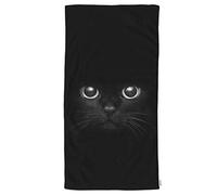oFloral Black Cat Hand Towels Cotton Washcloths,Cool Cat Head On Black Comfortable Soft Towels for Bathroom/Kitchen/Yoga/Golf/Hair/Face Towel for Men/Women 15X30 Inch