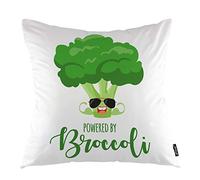 oFloral Broccoli Throw Pillow Covers Muscle Broccoli Wearing Sunglasses Cute Cabbage Plant Decorative Square Pillow Case 18"X18" Pillowcase Home Decor for for Sofa Bedroom Livingroom