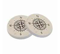 oFloral Compass Coasters for Drinks Absorbent Set of 2 Pointer Direction Nautical Adventure House Warming Gifts New Home for Table Protection, 4 Inch