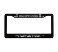 oFloral Deoeptioons to Punish and Enslave Aluminum Alloy License Plate Frame Silver Metallic Luster Texture Applicable to US Standard Car Metal Front Car Tag Frame Cover Holder for Women Men(1 Pack)