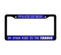 oFloral Police Box Police Call Aluminum Alloy License Plate Frame My Other Ride is The Tardis Blue Applicable to US Standard Car Metal Car Tag Frame Front Plate Cover Holder for Women Men(1 Pack)