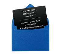 OFlyDesigns Christian Easter Gift for Wife, Mom, Dad or Friend, He Is Risen Luke 24:6 Wallet Card, Resurrection Scripture Keepsake, Inspirational Faith Encouragement Bible Verse Gift