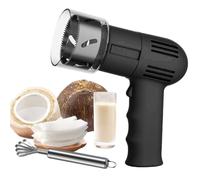 Electric Coconut Opener, Coconut Opener Tool, Portable Reusable Stainless Steel Coconut Punching Tool, Coconut Shell Remover, Easy to Open, for Shop Restaurant Juice black