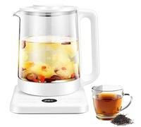 OFNHJK Electric Tea Kettle, 1.5L Tea Pot with Removable Infuser for Loose Leaf Tea, Tea Maker with Time &Temperature Control, Glass Health Pot, 10 Menus Tea/Coffee/Milk/Yogurt