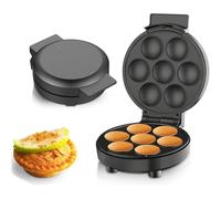 OFNHJK Mini Cupcake Maker, 1000W Non-Stick Coating Cake Machine, Double-sided Heating for 7 Cupcakes, No need to flip operation to bake Suitable for Birthdays, Special Occasions, Cake Machines