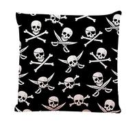 Ofocam Decorative Square Throw Pillow Covers Black Pirate Skull Couch Sofa Bed Pillow Covers Cushion Cases 18x18 inch