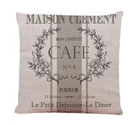 Ofocam Paris Throw Pillow Cover Modern Vintage French Cafe Square Decorative Throw Pillow Cushion Case for Home Couch Living Room Bed Sofa Car 18 x 18 Inches Pillowcase