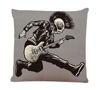 Ofocam Throw Pillow Cover Rock Skull Punk Guitarist Music Skeleton Jacket Guitar Hand Square Decorative Throw Pillow Cushion Case for Home Couch Living Room Bed Sofa Car 18 x 18 Inches Pillowcase