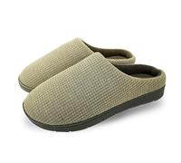 ofoot Comfortable and Supportive Women's Home Slippers with Memory Foam,Terry Cloth Lining Non-Slip TPR Outsole(UK 8-8.5,Green)